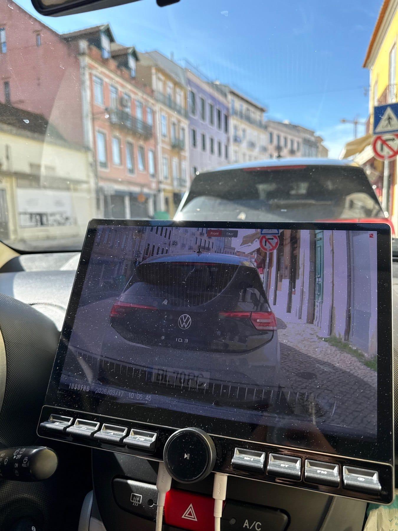 Imagem da câmara DVR no ecrã