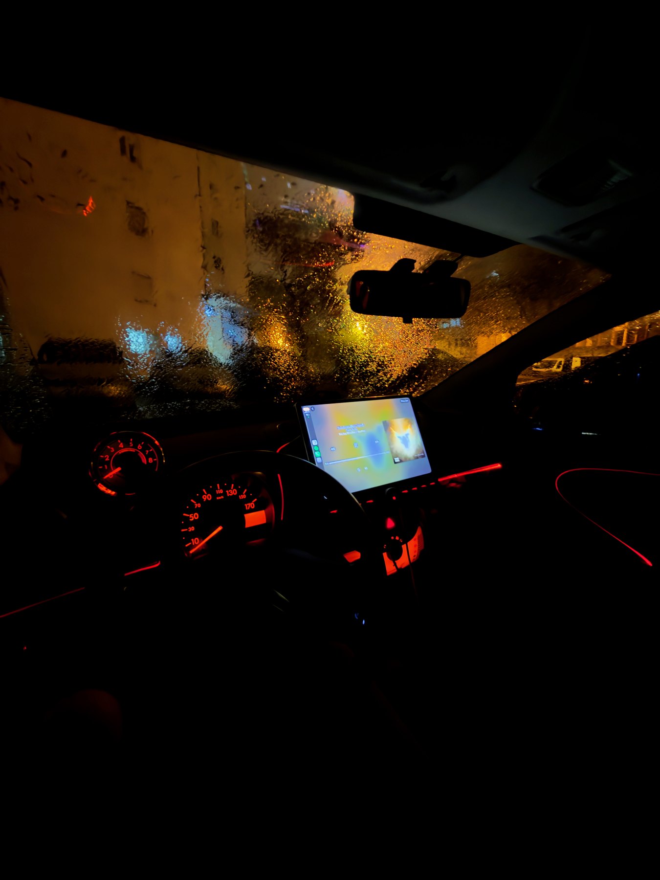 Iluminação interior vermelha